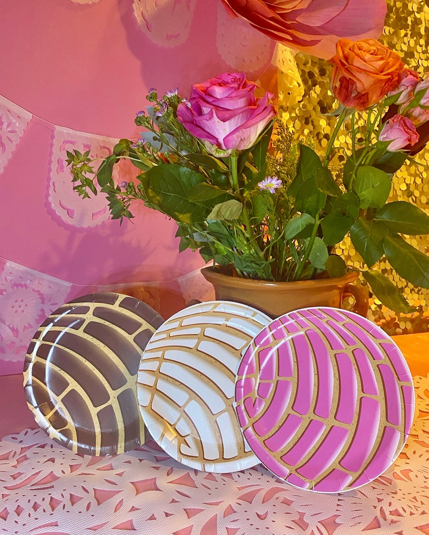 Concha Paper Plates - Brown 7" (set of 8)