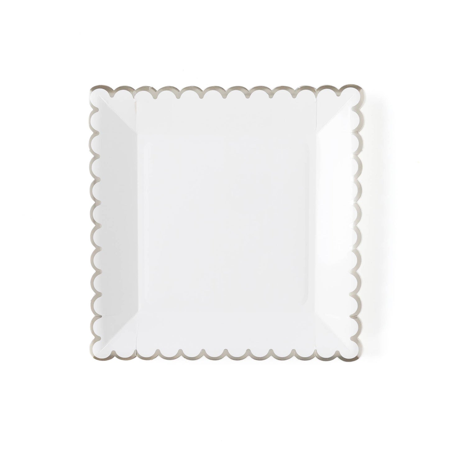 White Scalloped Disposable Plates - 9"