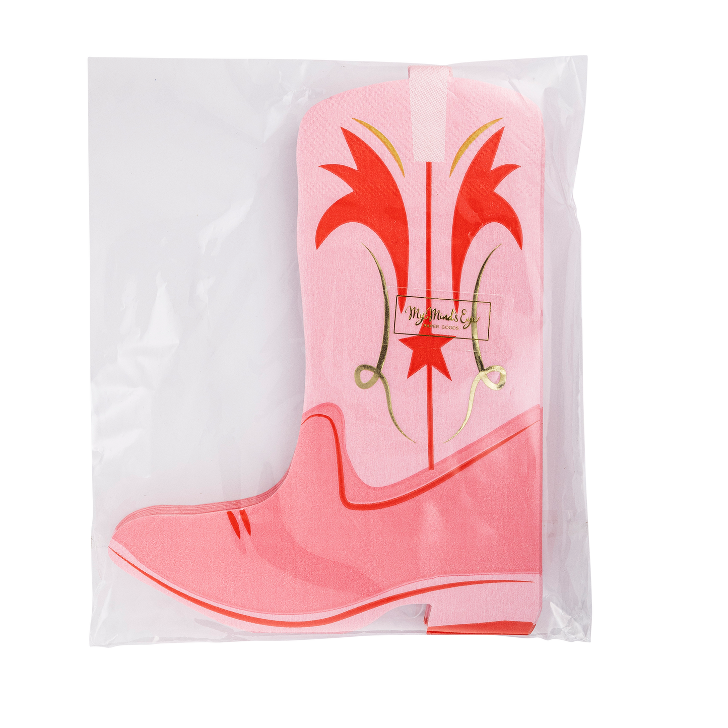 Pink Boot Shaped Paper Dinner Napkins
