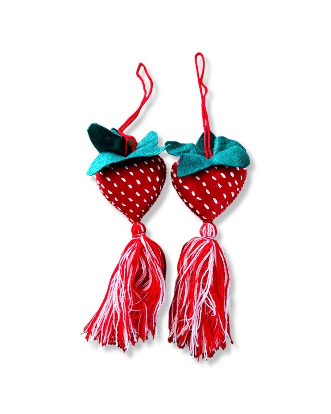 Strawberry Embroidered Felt Ornament