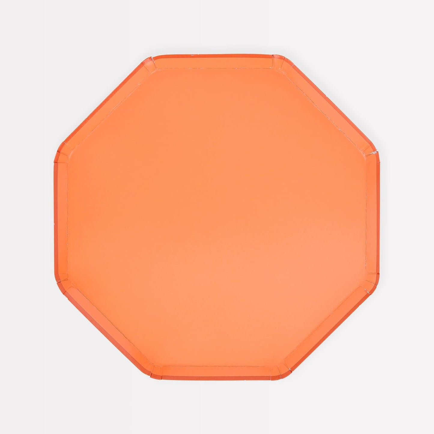 Orange Octagonal Paper Plates - 8.25"