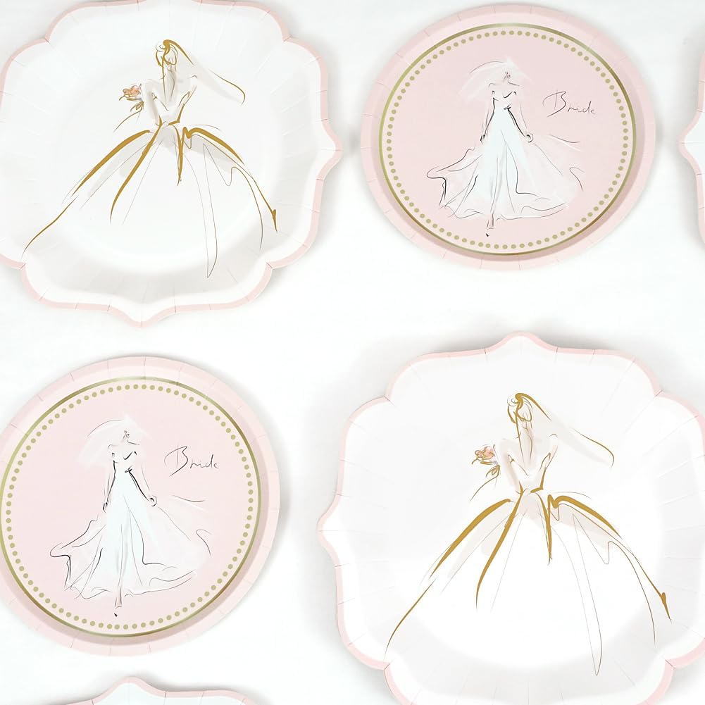 Bridal Scalloped Paper Plates - White 9" / set of 10