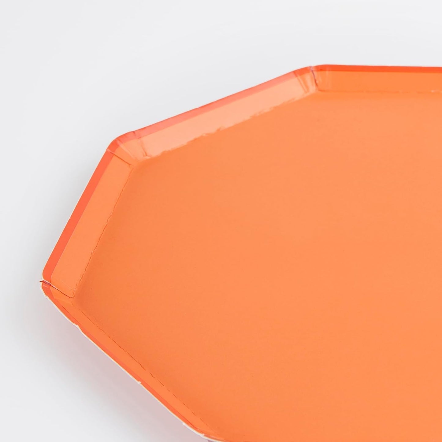 Orange Octagonal Paper Plates - 8.25"
