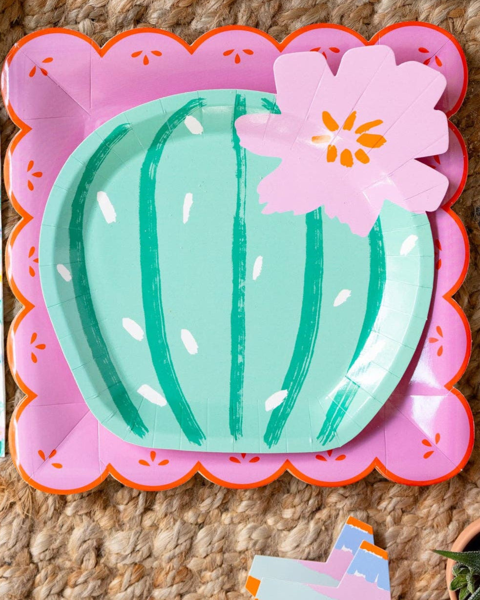 Fiesta Cactus Shaped Paper Plates - 9"