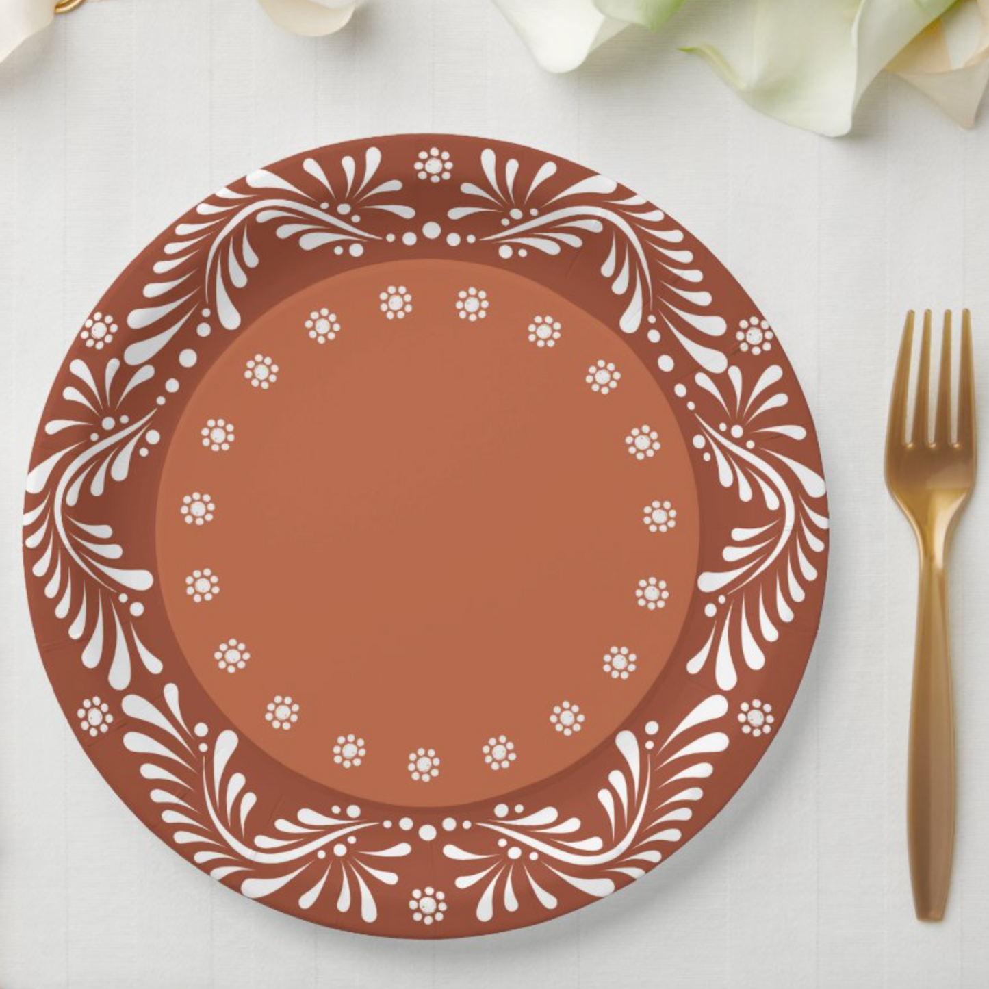 Talavera Paper Plates - Terracotta 9" (set of 8)