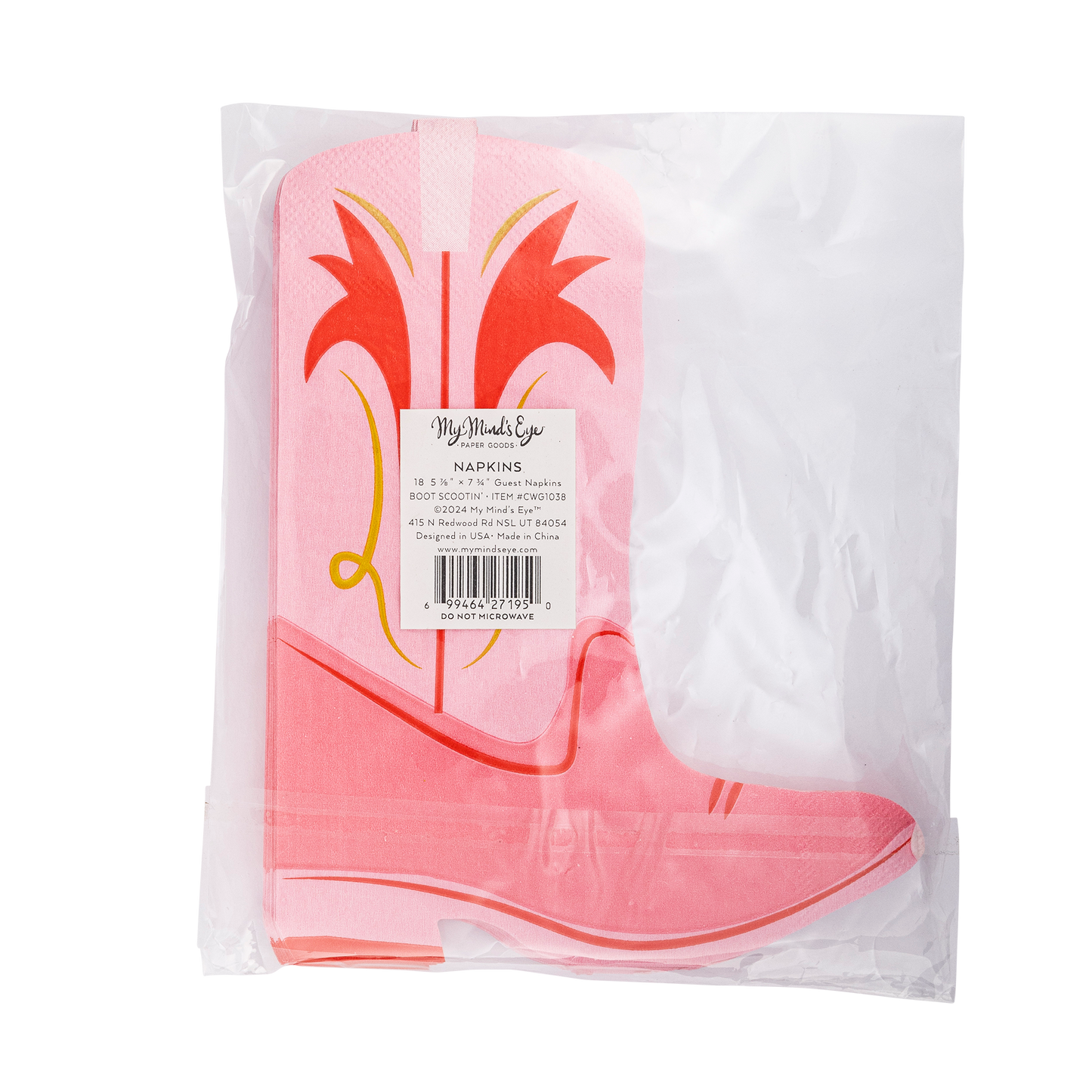 Pink Boot Shaped Paper Dinner Napkins