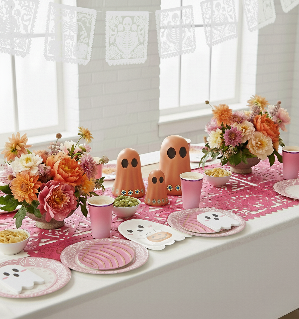 Talavera Paper Plates - Pink 9" (set of 8)