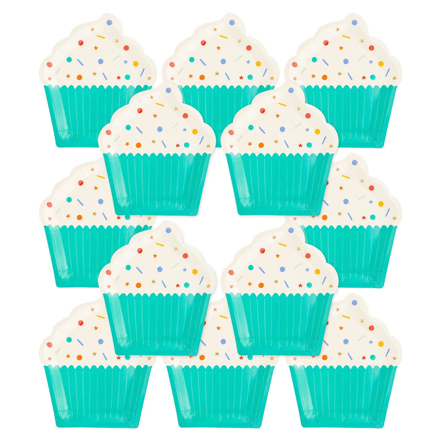 Turquoise Cupcake Shaped Paper Plates