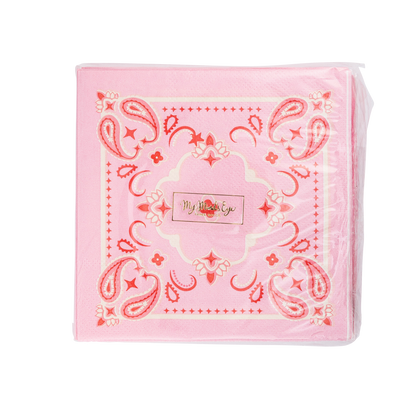 Pink Bandana Paper Cocktail Napkins