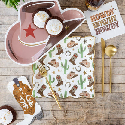 Cowboy Scattered Icons Plates