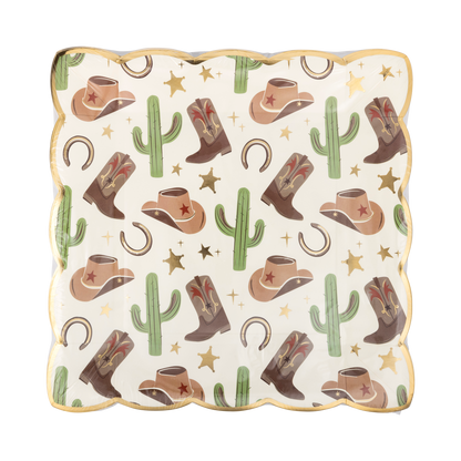 Cowboy Scattered Icons Plates