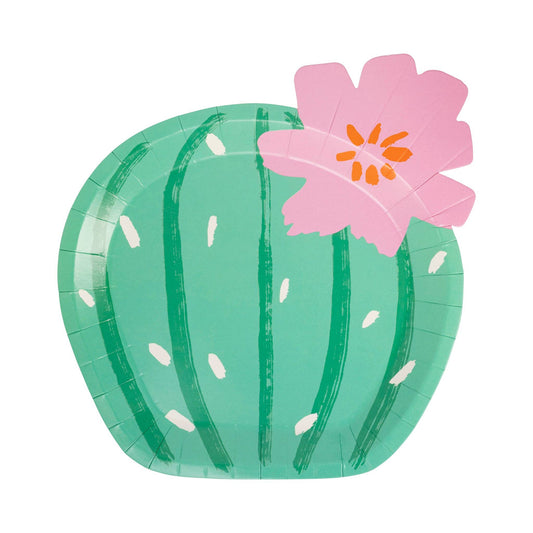Fiesta Cactus Shaped Paper Plates - 9"