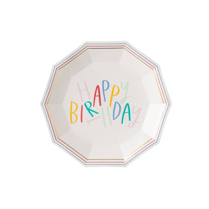 Happy Birthday Hexagon Paper Plate - 9"