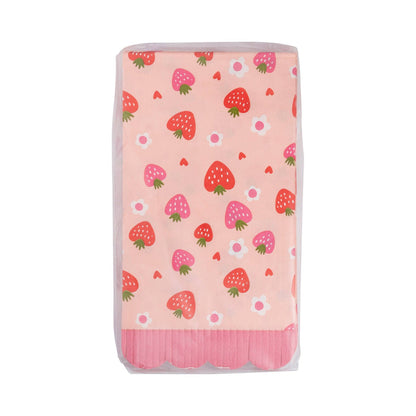 Strawberry Fringe Scallop Guest Napkins