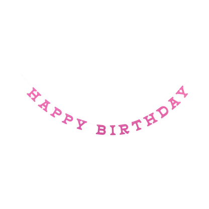 Pink Cowgirl Happy Birthday Puffy Felt Banner