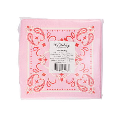 Pink Bandana Paper Cocktail Napkins