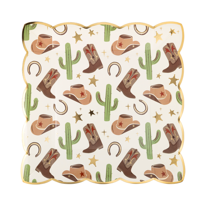 Cowboy Scattered Icons Plates