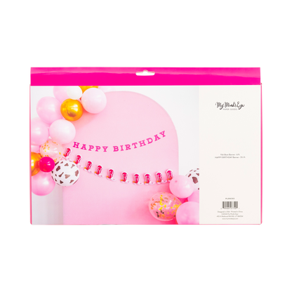 Pink Cowgirl Happy Birthday Puffy Felt Banner