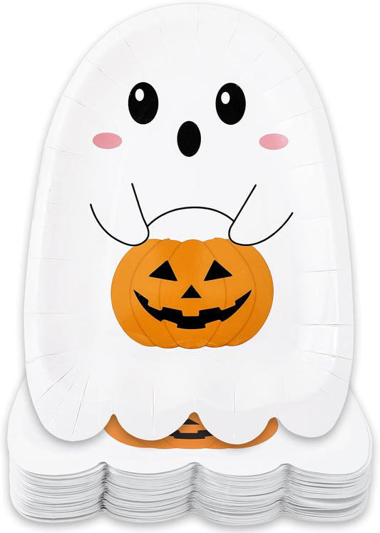 Ghost Shaped Paper Plates - 10" (pack of 12)