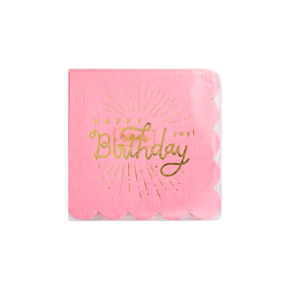 Pink Birthday Cocktail Napkin