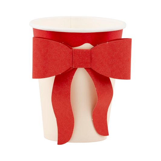 Red Bow Paper Cups