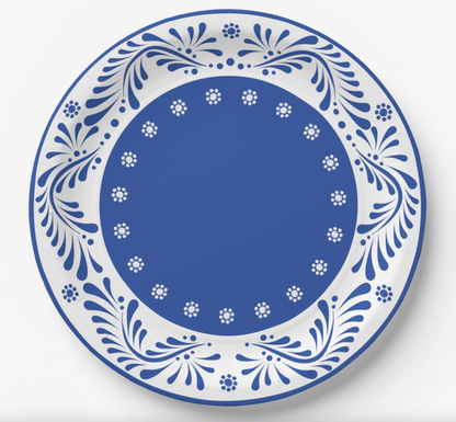 Talavera Paper Plate - Blue 9"