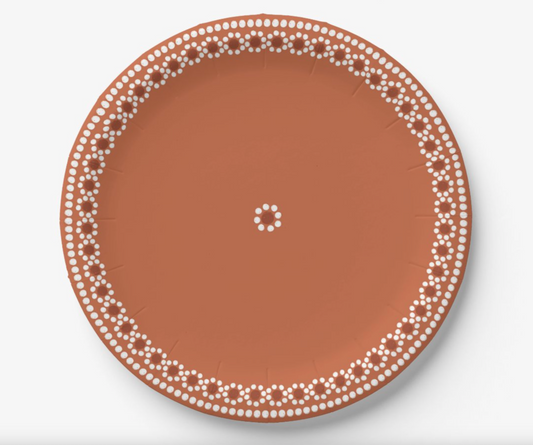 Capula Flower Paper Plate - Terracotta 7"