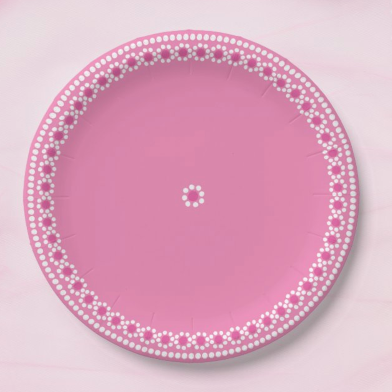 Capula Flower Paper Plate - Pink 7"