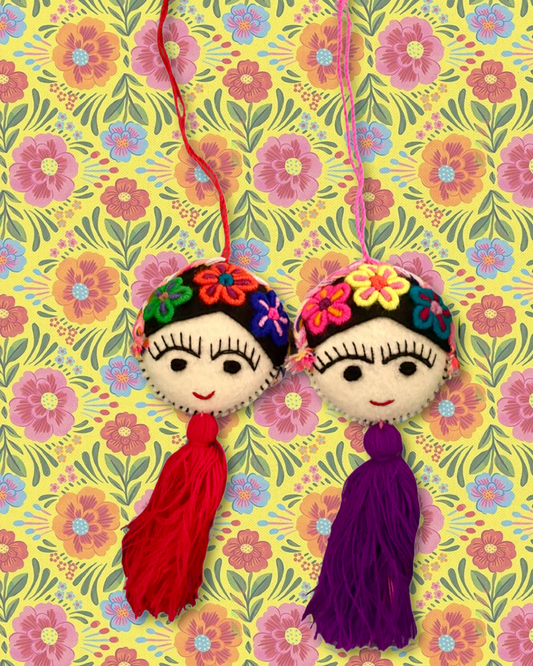 Frida Embroidered Felt Ornament