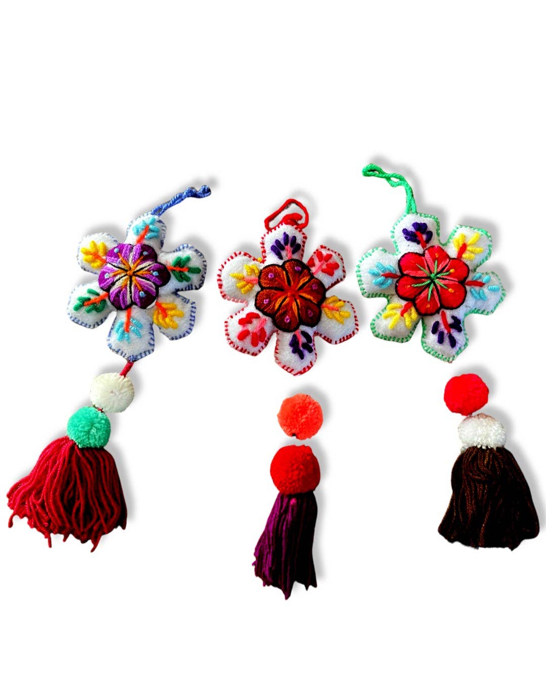 Snowflake Felt Embroidered Ornament - Lima, Peru