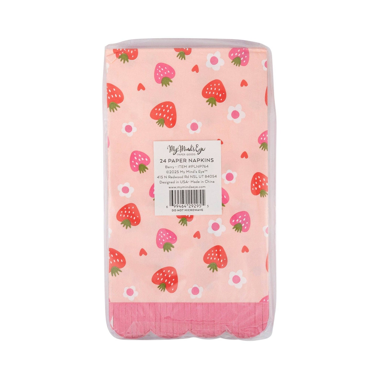 Strawberry Fringe Scallop Guest Napkins