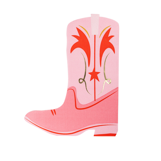 Pink Boot Shaped Paper Dinner Napkin