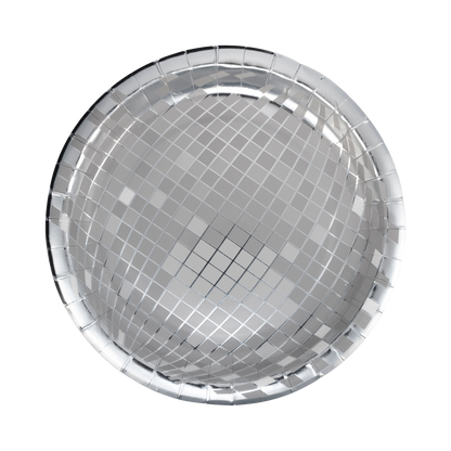 Silver Disco Paper Plates - 9"