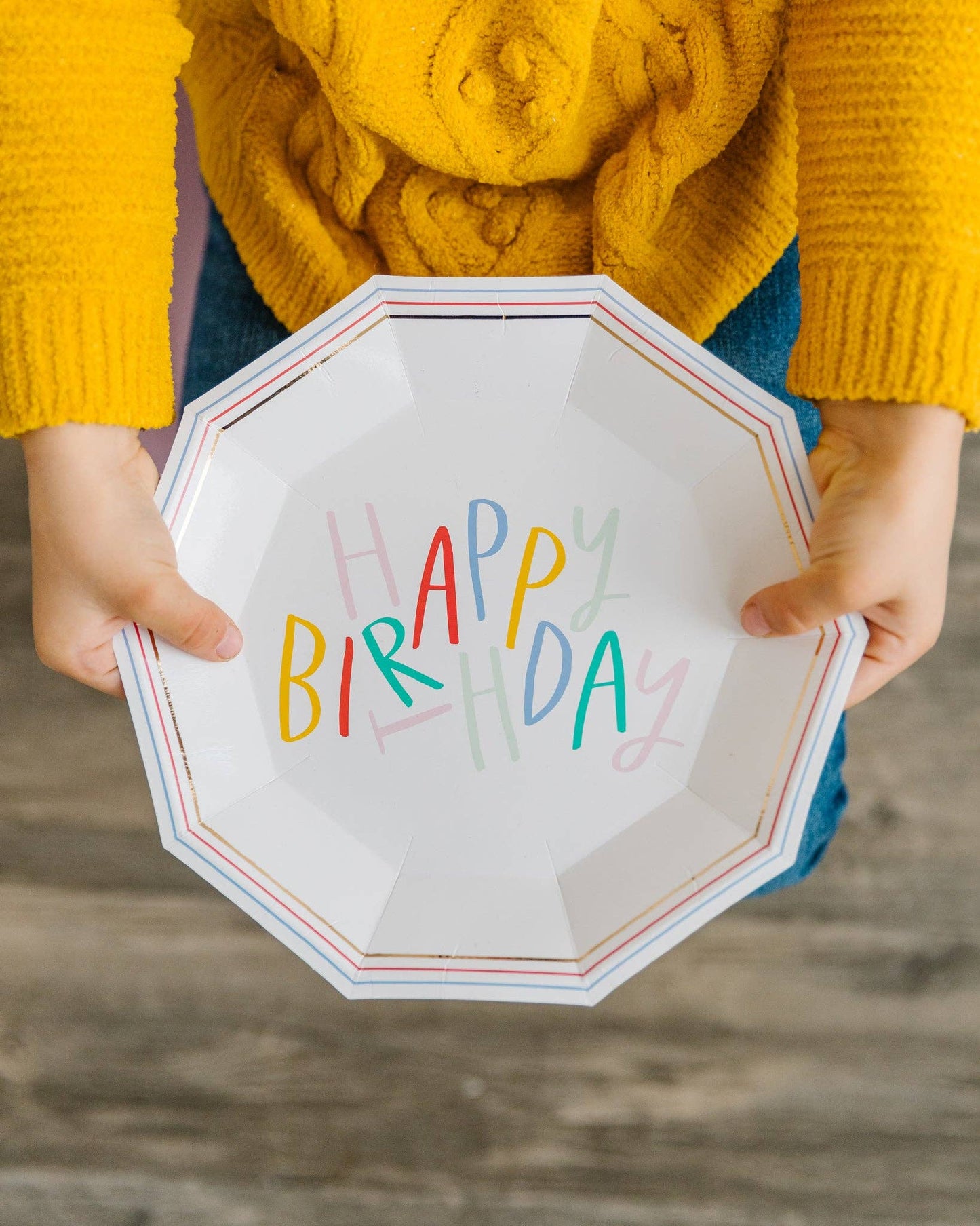 Happy Birthday Hexagon Paper Plate - 9"