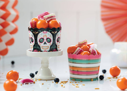 Sugar Skull & Stripe Food Cups