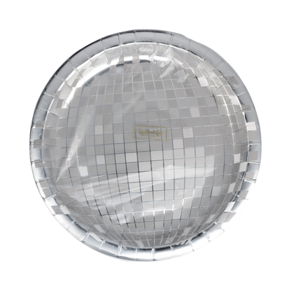 Silver Disco Paper Plates - 9"