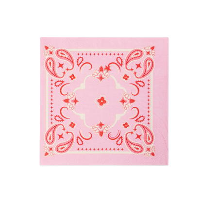 Pink Bandana Paper Cocktail Napkins