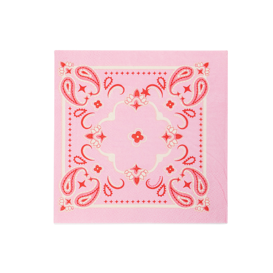 Pink Bandana Paper Cocktail Napkins